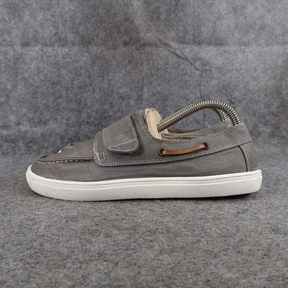 The Childrens Place Shoes Boys 6 Casual Chambray Boat Sneaker Grey Easy On Strap